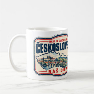Caneca De Café Feito na Tchecoslováquia Orgulho Retro Tcheco Eslo