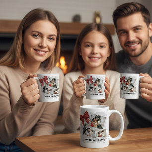 Caneca De Café Félicias de férias natal feliz foto da família fo