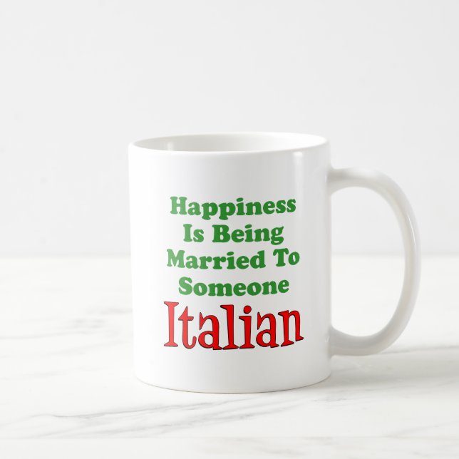 Caneca De Café Felicidade Casada Com Alguém Italiano (Direita)