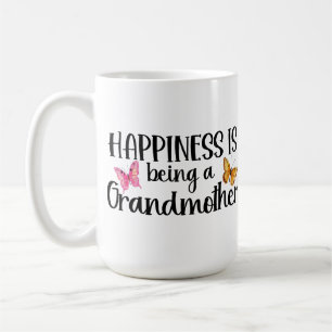 Caneca De Café Felicidade é Ser uma Avó Borboleta Vovó