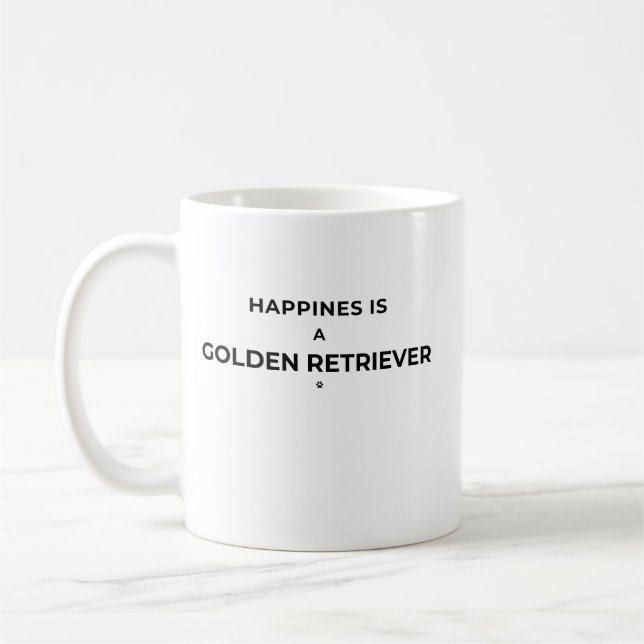 Caneca De Café Felicidade é um Golden Retriever (Esquerda)