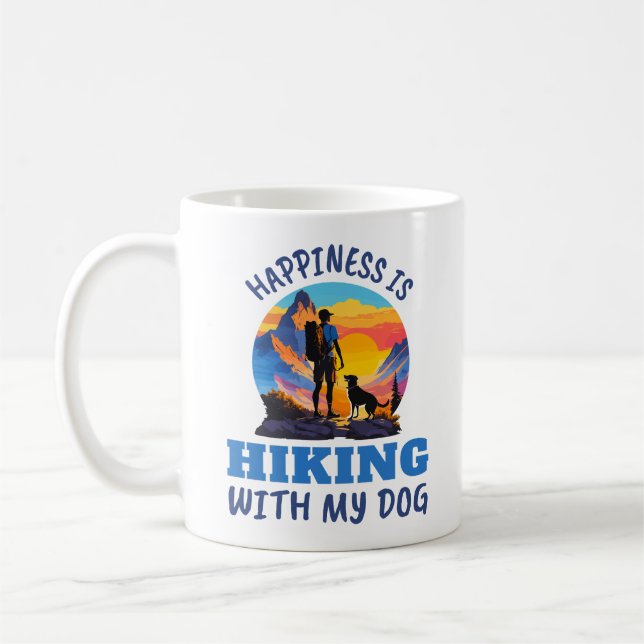 Caneca De Café Felicidade está caminhando com meu cachorro (Esquerda)