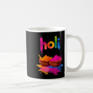 Caneca De Café Felicidade holi festival de cores em pó design