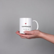 Caneca de Café Felicidade Minimalista