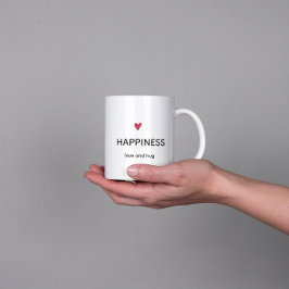 Caneca de Café Felicidade Minimalista