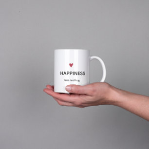 Caneca de Café Felicidade Minimalista