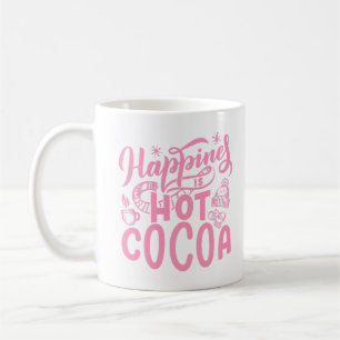 Caneca De Café Felicidade rosa é cacau quente