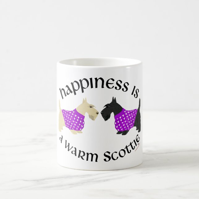Caneca De Café Felicidade Scottie Trigo e Preto (Centro)