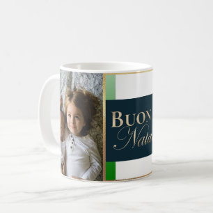 Caneca De Café Felicidades de Natal com Foto Personalizada Buon N