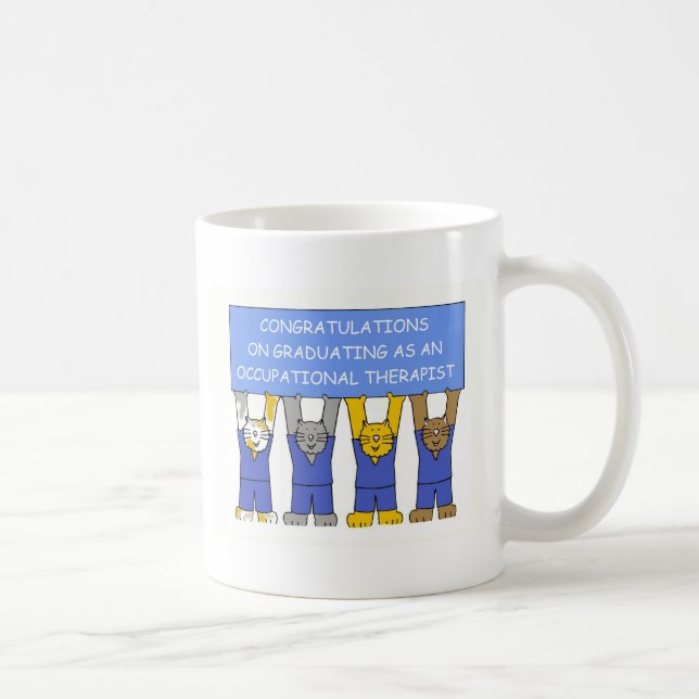 Caneca De Café Felicitações do formando do terapeuta ocupacional (Direita)