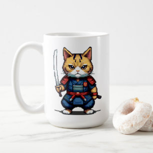 Caneca De Café Feline Samurai Warrior