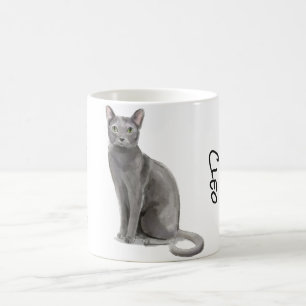 Caneca De Café Felino Russo Azul