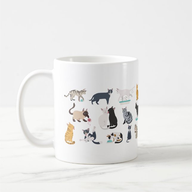 Caneca De Café Felinos animados (Esquerda)