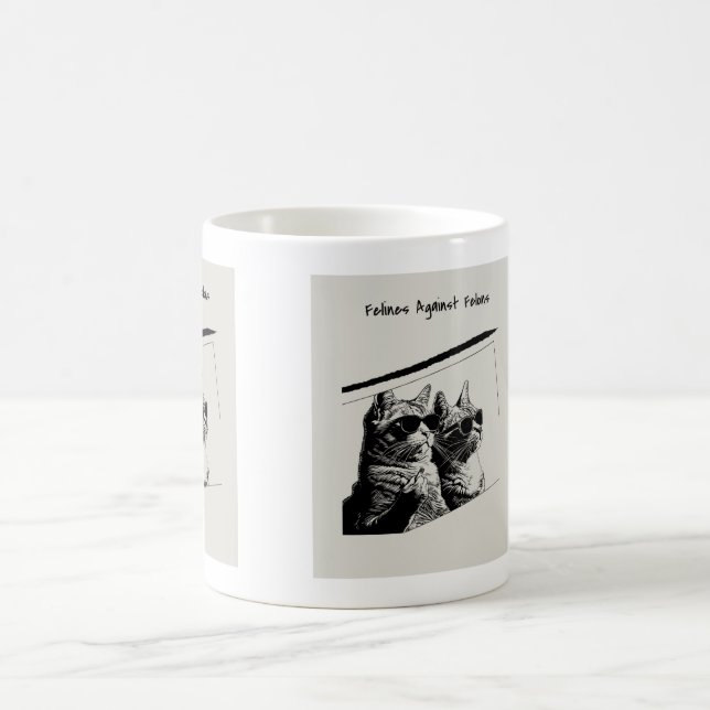 Caneca De Café Felinos Contra Felons (Centro)