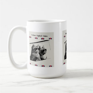 Caneca De Café Felinos Contra Felons. Branca