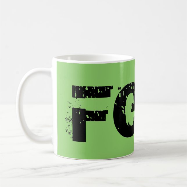 Caneca De Café Felix, caráter preto do órfão, letras de bloco, (Esquerda)