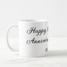 Caneca De Café Feliz 10º aniversário, simples nome de casamento m