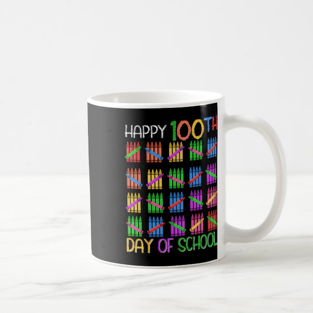 Caneca De Café Feliz 100º Dia De Escola Para Professores Crianças (Direita)