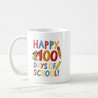 Caneca De Café Feliz 100 dias de escola, 100 dias de carregamento