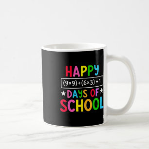Caneca De Café Feliz 100 Dias De Escola Equação Matemática Engraç