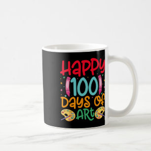 Caneca De Café Feliz 100 Dias De Professores Da Escola De Arte Me