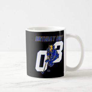 Caneca De Café Feliz 3º Aniversário Menino Hóquei Bison Hóquei no