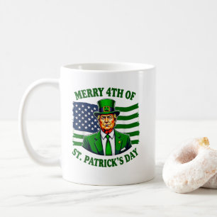 Caneca De Café Feliz 4º do Dia de São Patrício de trump irish