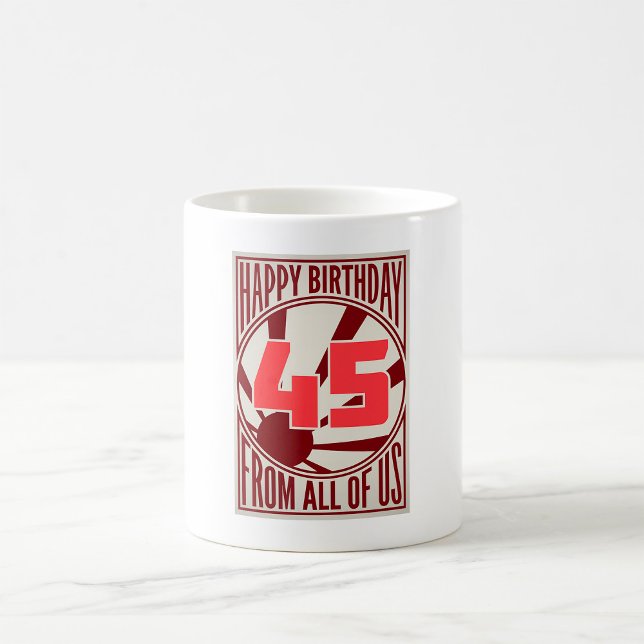 Caneca De Café Feliz 45º aniversário (Criador carregado)