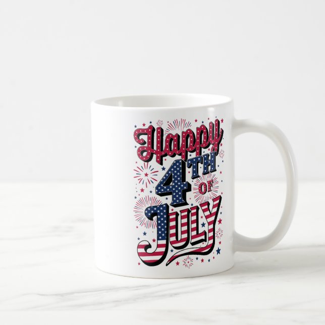 Caneca De Café Feliz 4 De Julho (Direita)
