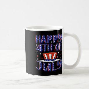 Caneca De Café Feliz 4 de Julho Bandeira Americana Patriótica EUA