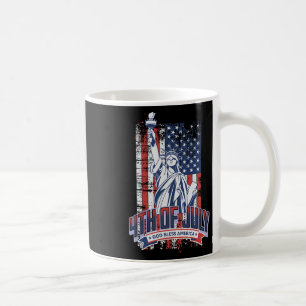 Caneca De Café Feliz 4 De Julho, Bandeira Americana Patriótica Mu