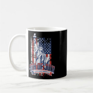 Caneca De Café Feliz 4 de Julho Bandeira Americana Patriótica Mul