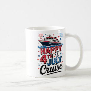 Caneca De Café Feliz 4 de Julho Cruzeiro Família Combinando Verme