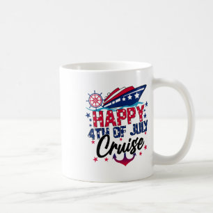 Caneca De Café Feliz 4 De Julho Cruzeiro Patriótico Americano Cru