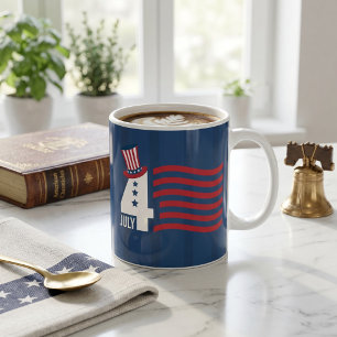 Caneca De Café Feliz 4 de Julho Dia da Independência Patriótico d
