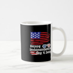 Caneca De Café Feliz 4 De Julho Dos Estados Unidos Bandeira Happy