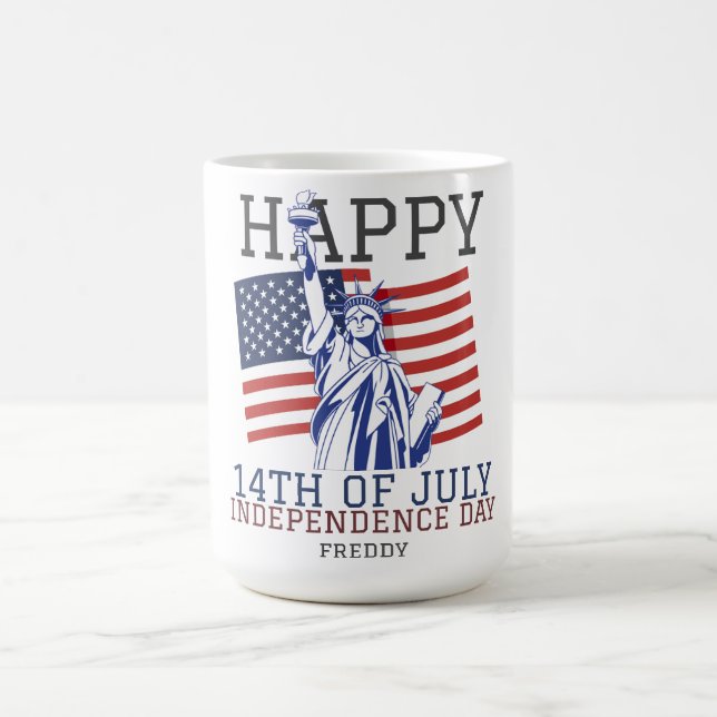 Caneca De Café Feliz 4 de julho Festa do Dia da Independência (Centro)