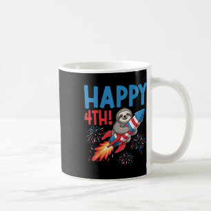 Caneca De Café Feliz 4 De Julho Foguetes De Foguetes Americano Pa