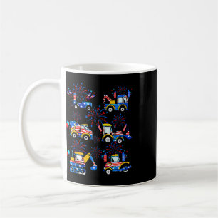 Caneca De Café Feliz 4 de Julho Guindaste Escavadeira Construção