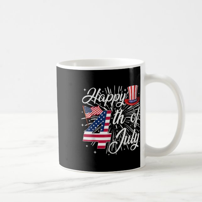 Caneca De Café Feliz 4 De Julho Nos Estados Unidos Bandeira Ameri (Direita)