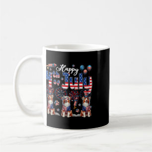 Caneca De Café Feliz 4 de Julho Três Cachorros Pastor Australiano