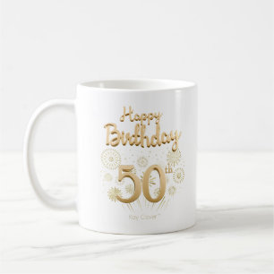 Caneca De Café Feliz 50º aniversário da Mug - Elegante celebração