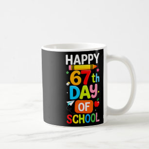 Caneca De Café Feliz 67º Dia De Escola Professor Crianças Seis Se