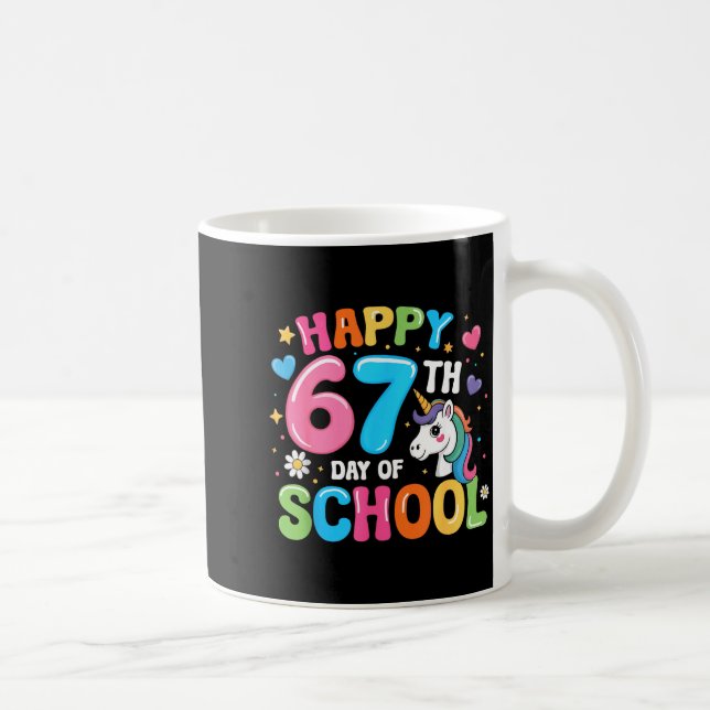 Caneca De Café Feliz 67º Dia De Escola Professores Alunos 67 Meme (Direita)