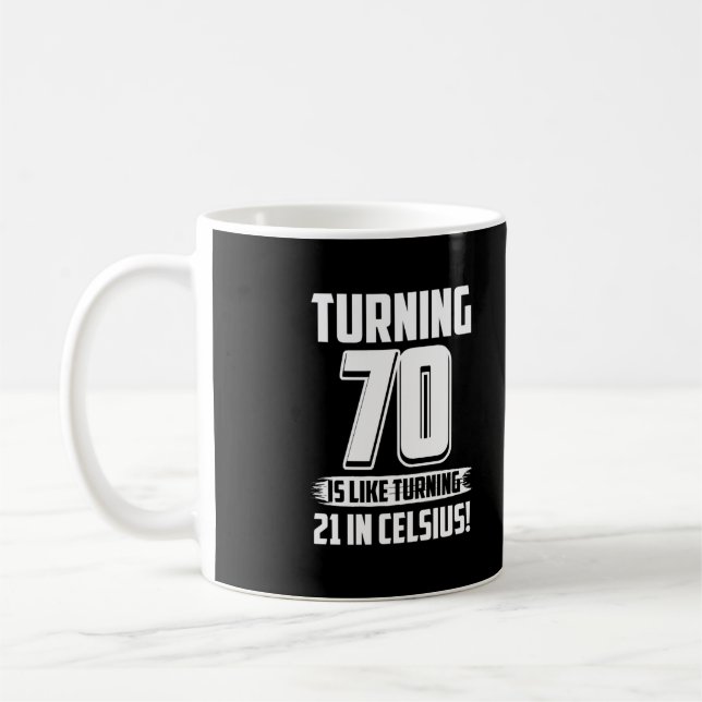 Caneca De Café Feliz 70 Birthday (Esquerda)