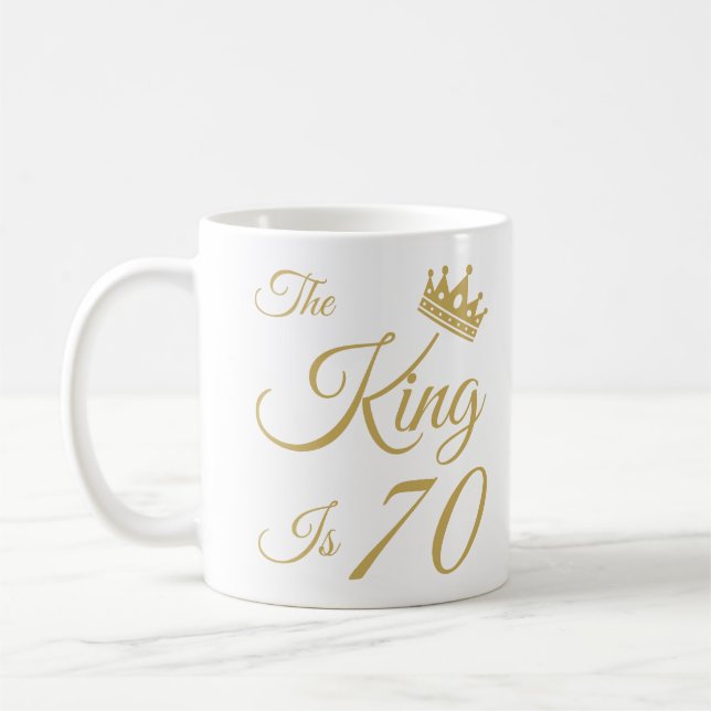 Caneca De Café Feliz 70 de Aniversário Para Homens (Esquerda)