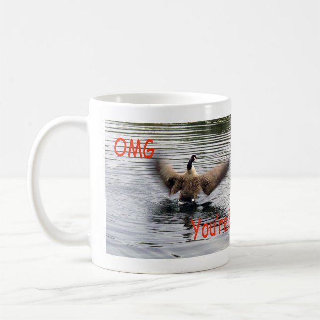 Caneca De Café Feliz 80 Birthday Goose Flaping (Esquerda)