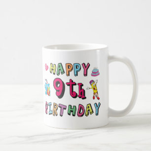 Caneca De Café Feliz 9.º aniversário para crianças de 9 anos p