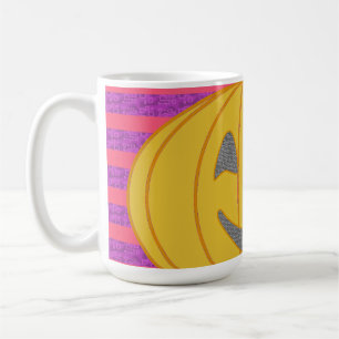 Caneca De Café Feliz Abóbora Laranja Grande Moderna de Halloween