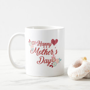 Caneca de café feliz adorável do dia das mães